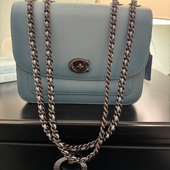 Coach Leather Blue Restored Shoulder Bag     $125  Used - Picture 2 of 5